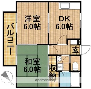 サンシティエリカB【1階】の間取り