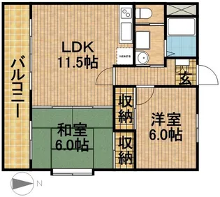 マリークレウェン【1階】の間取り