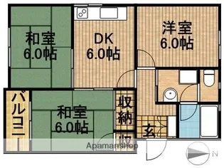 ミーテルーチェ今之浦【2階】の間取り