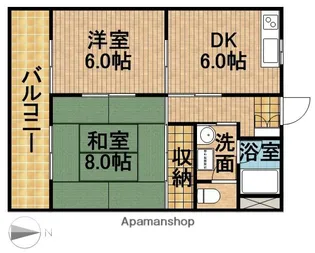 マンションロジュマンⅡ【1階】の間取り