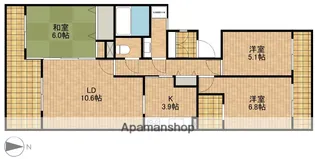 ドルチェ広沢【2階】の間取り