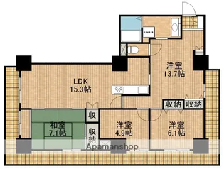 イーステージ浜松タワー【15階】の間取り