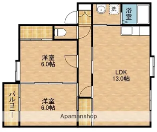 フォーレ三和B【2階】の間取り
