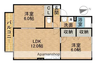 ハイカムールM【2階】の間取り