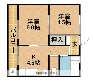 コーポ中村【202号室】の間取り