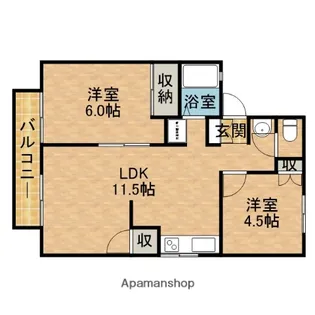 セジュール道原【2階】の間取り