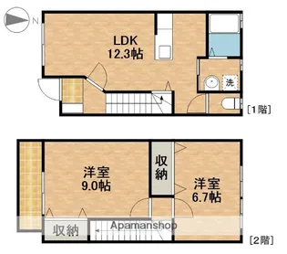 静岡県浜松市中央区原島町【テラスハウス】の間取り