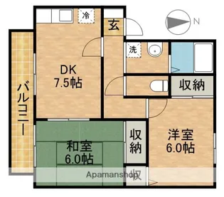 アムール・ヴィルA【1階】の間取り