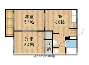 コーポ辻B【202号室】の間取り