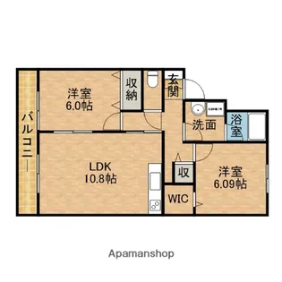 アクアスコヒジ【1階】の間取り