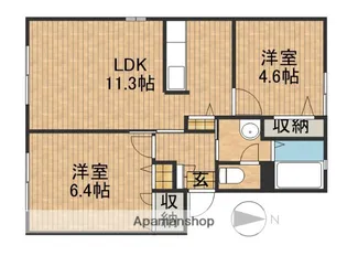 メディオA【2階】の間取り