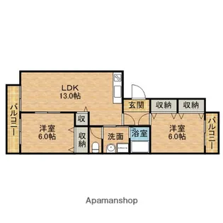 鈴蘭館【2階】の間取り