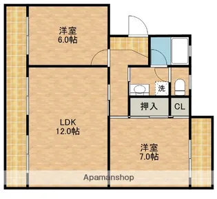 Eマンション【2階】の間取り