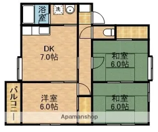 ハイツリップル【2階】の間取り
