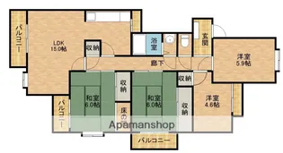 佐鳴湖パークタウン3号棟【3階】の間取り