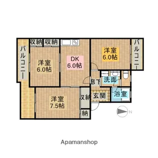 すぎやパークハイツ【2階】の間取り