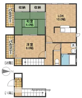 カーズコート【202号室】の間取り