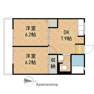 スキヤハイツⅢ【203号室】の間取り