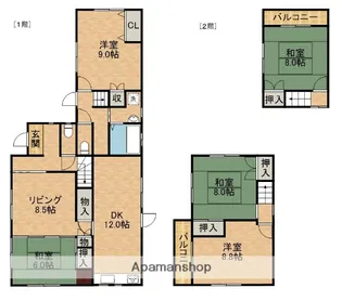 静岡県浜松市中央区高丘北1丁目【一戸建】の間取り