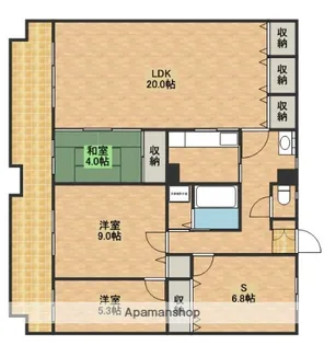 ストリーム【402号室】の間取り
