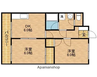 リビエールカタセ【3階】の間取り