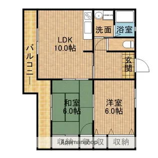 2LDKの間取り画像