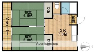 コーポ浜金【203号室】の間取り
