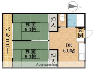 コーポ浜金【205号室】の間取り