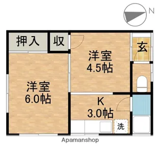 パークハイツ萩丘【2階】の間取り