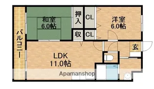 リベルテ曳馬【2階】の間取り