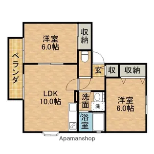 LE COUPLE A【101号室】の間取り
