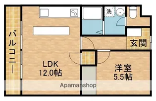 MOKA NEST IKENOUCHI【102号室】の間取り