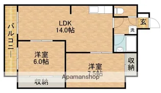 キャトルセゾン【6階】の間取り