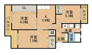 サンパーラ松本【102号室】の間取り