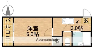 コーポ星ヶ丘【1階】の間取り