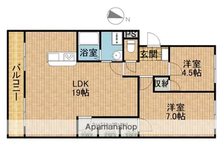 フローラ蜆塚Ⅱ【1階】の間取り