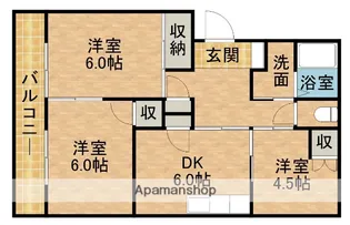 西ヶ崎グリーンハイツⅡ【102号室】の間取り