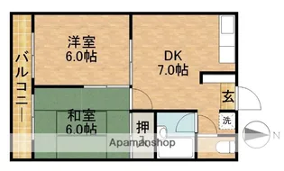 コーポ上浅田【1B号室】の間取り