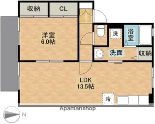 メルベーユC【1階】の間取り