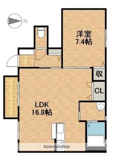 クレセントブルーA【102号室】の間取り