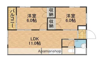 サンロイヤル【1階】の間取り
