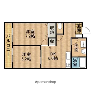 カーサ白井【203号室】の間取り