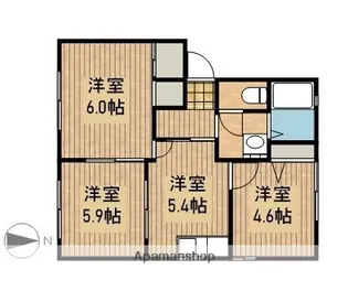 大山壱番館B【201号室】の間取り