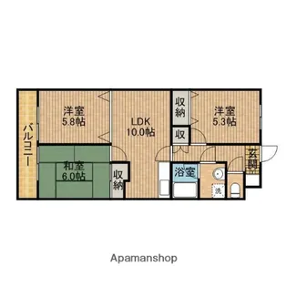 ヴィーヴルⅠ【3階】の間取り