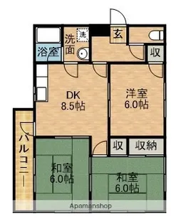ライトマンション【303号室】の間取り