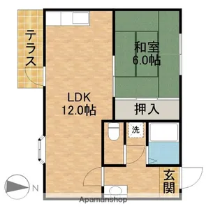 ハイツドリーム 東棟【1階】の間取り