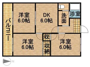 ラ・フォーレ二瀬川Ⅱ【1階】の間取り