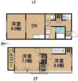 静岡県掛川市高田【テラスハウス】の間取り