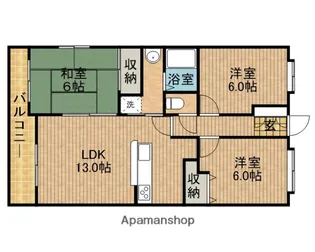 メゾンオーキッド【20C号室】の間取り