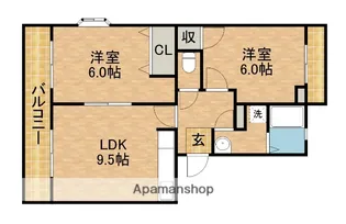 ヴィラツインリーフ【102号室】の間取り